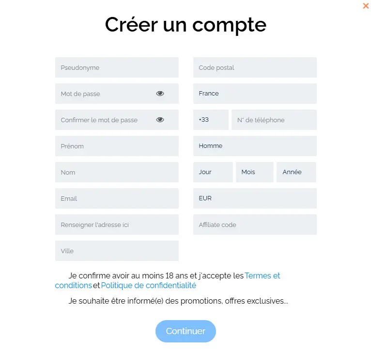 Processus d'inscription DogsFortune Casino