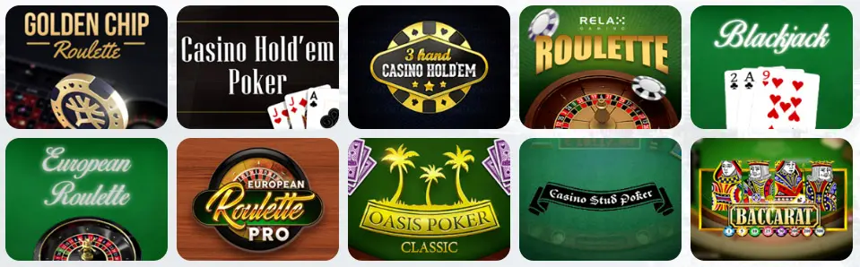 Jeux de table au DogsFortune Casino